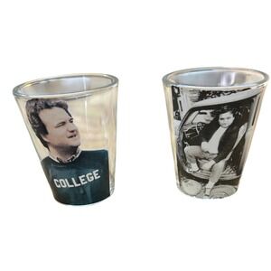 John Belushi Animal House College Shot Glasses Universal Studios Set of‎ 2